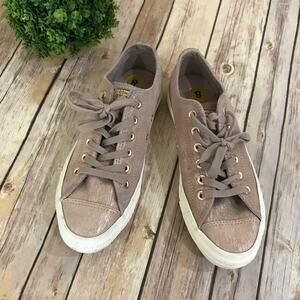 Converse Mauve Pink Rose Gold Suede Lace Up Sneakers‎ Shoes Women’s Size 8